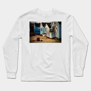 Beach Huts Hengistbury Head Dorset England Long Sleeve T-Shirt